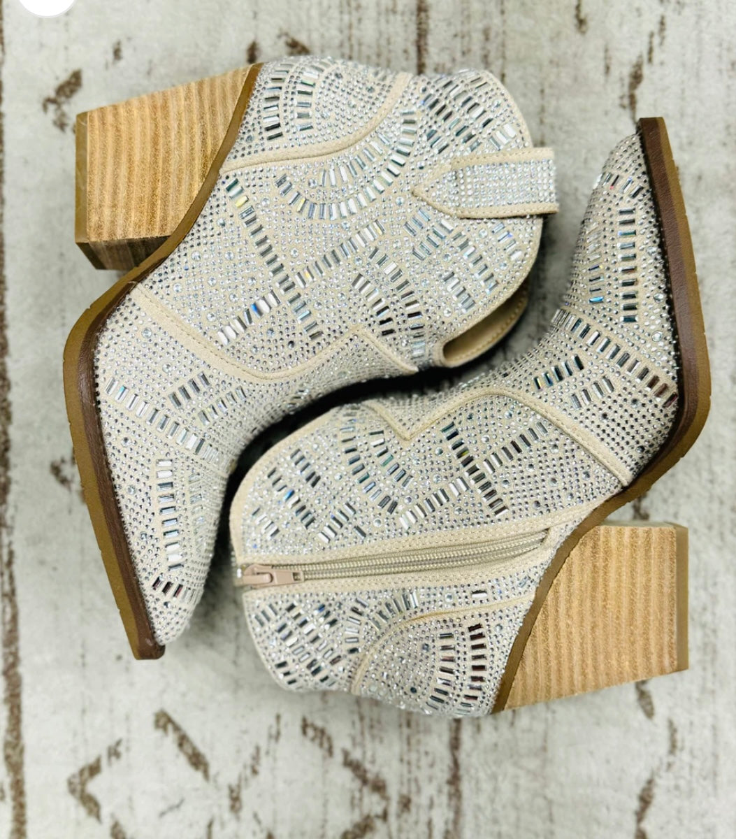 One Day Nude Sparkle Booties