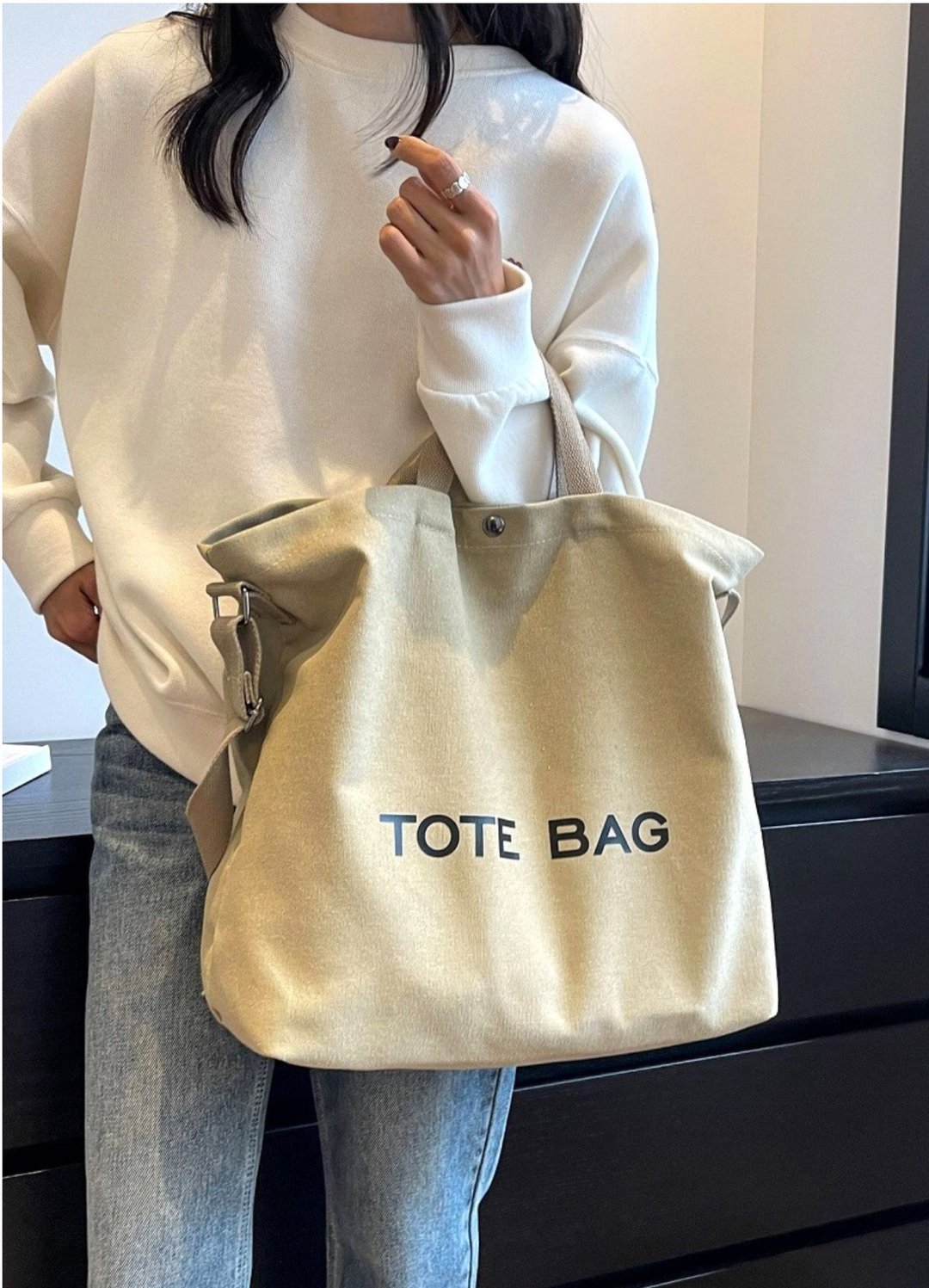Large-Capacity Canvas Shoulder Tote Bag