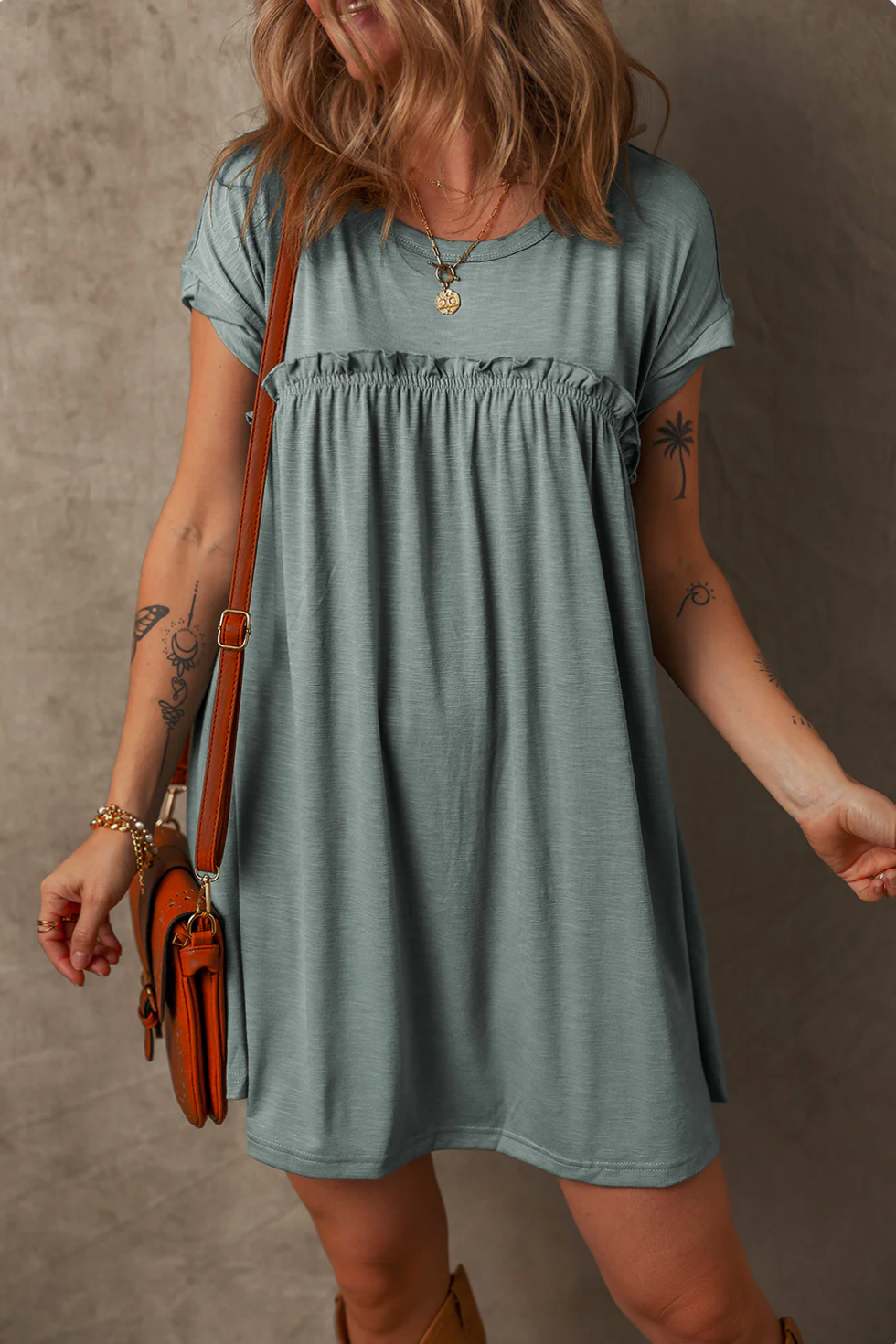 Frilled Babydoll T-Shirt Dress
