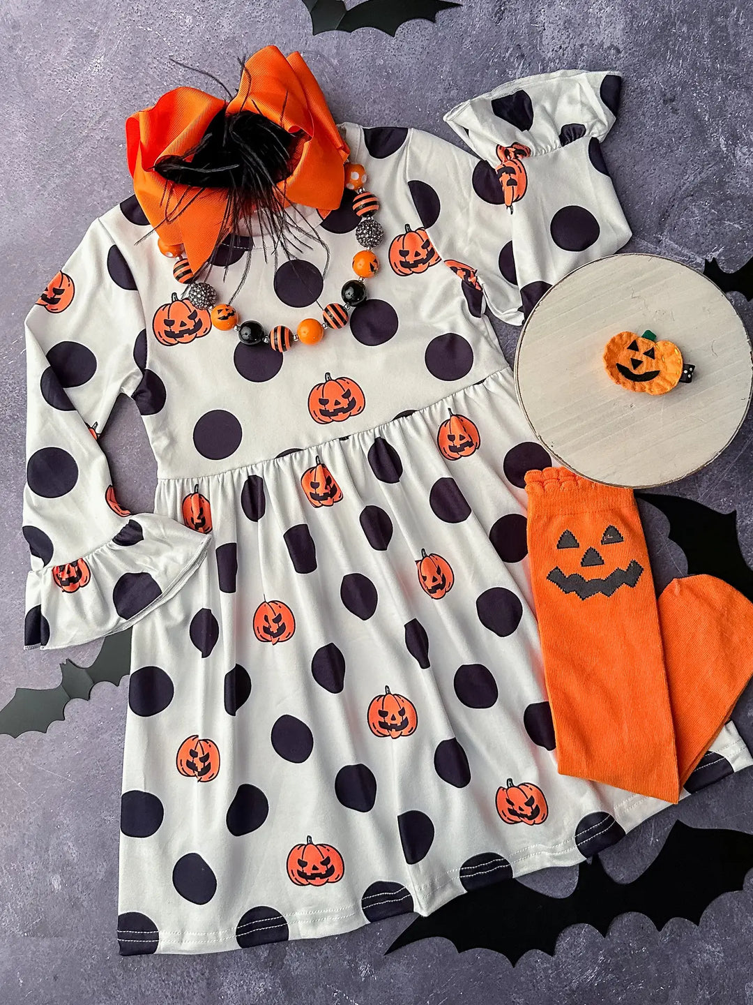 Classy Jack-O'-Lanterns with Polka Dots Dress