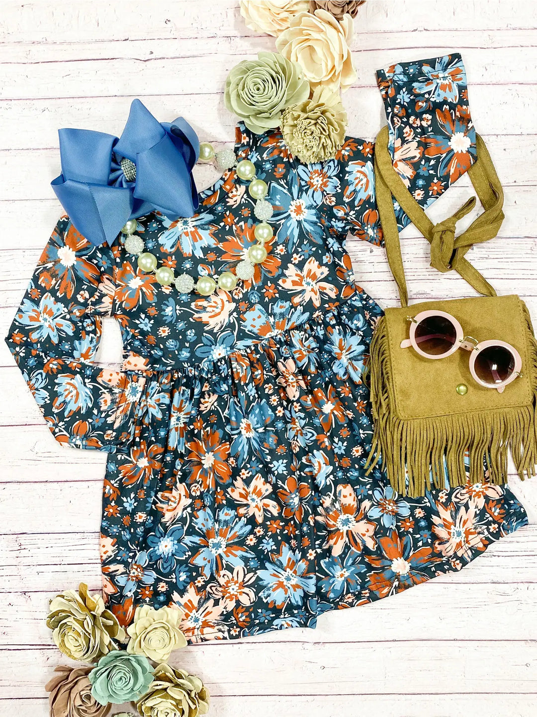 Fall Floral Twirl Dress