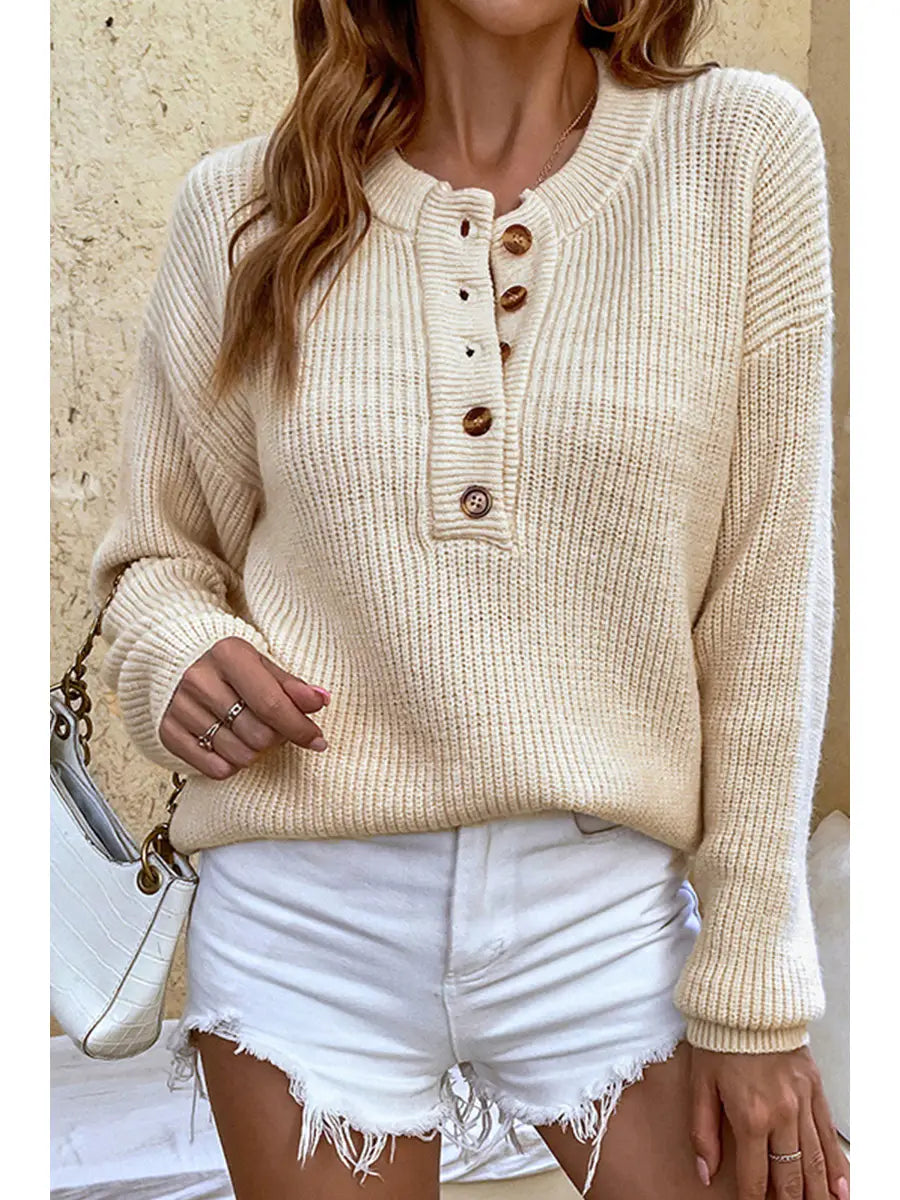 Half Button Up Thermal Sweater