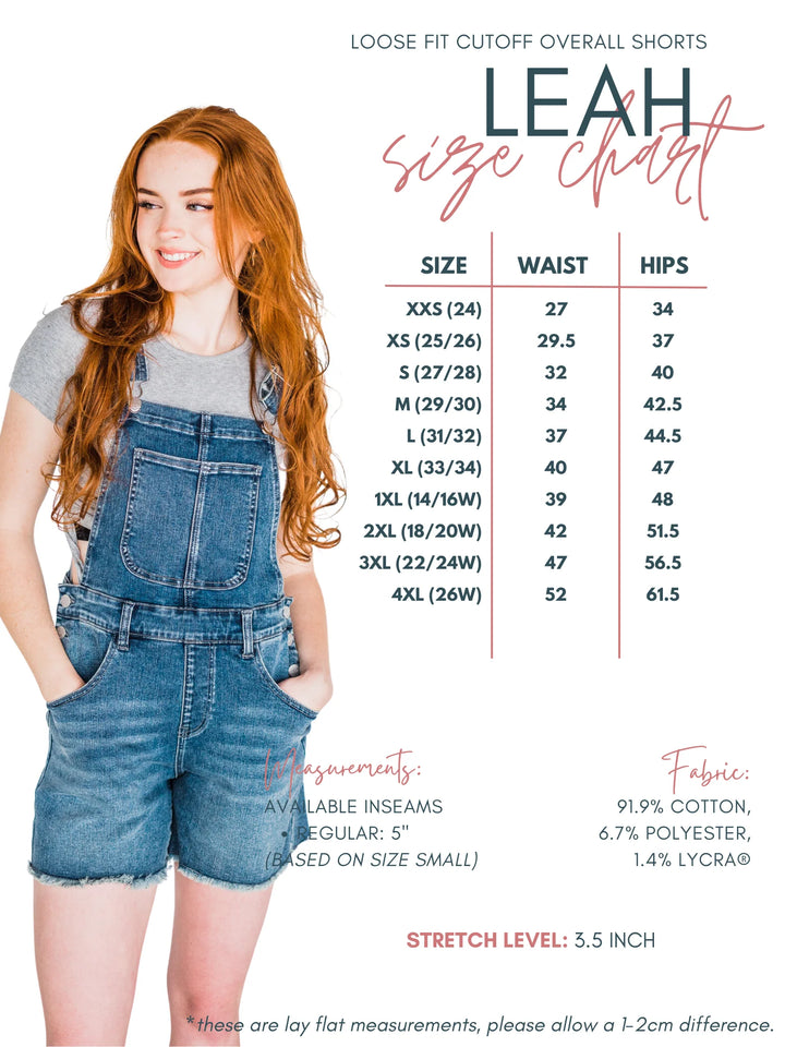 Leah Rubies & Honey Cutoff Overall Shorts