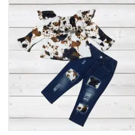 Girls Cow Print Outfit