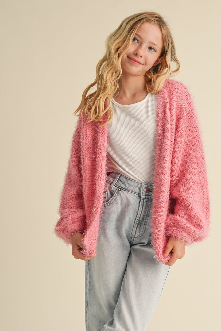 Tween Kids Girls Billow Sleeve Cardigan