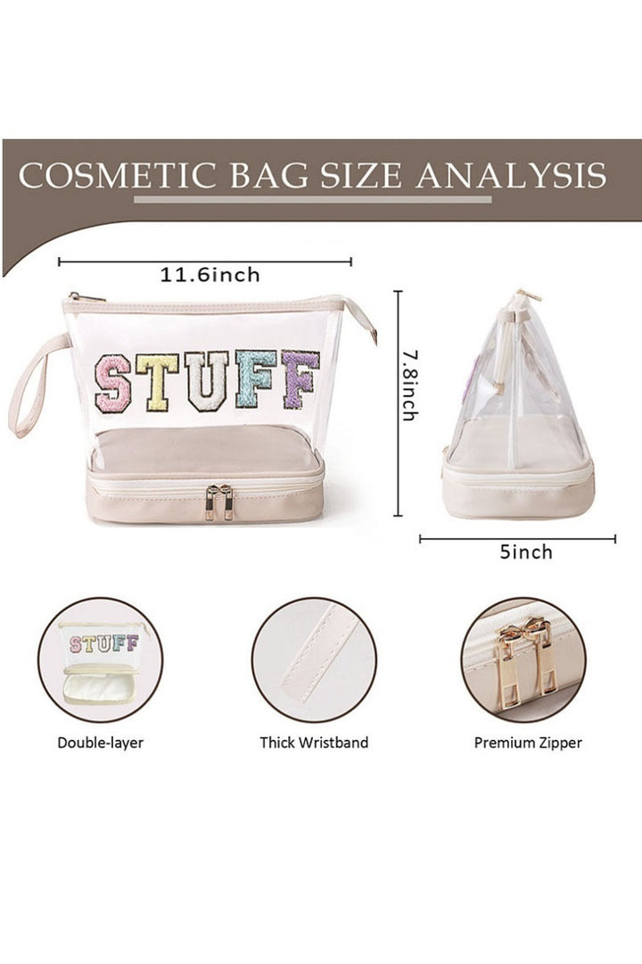 Letter Double Layer Clear Bag