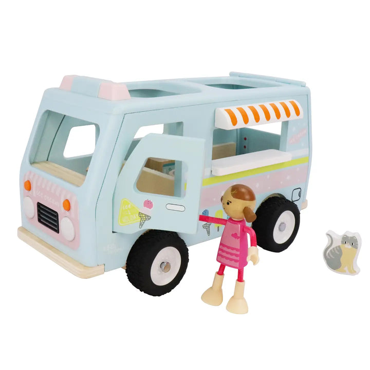 L&F Wooden Ice Cream Van, 3-Piece Set