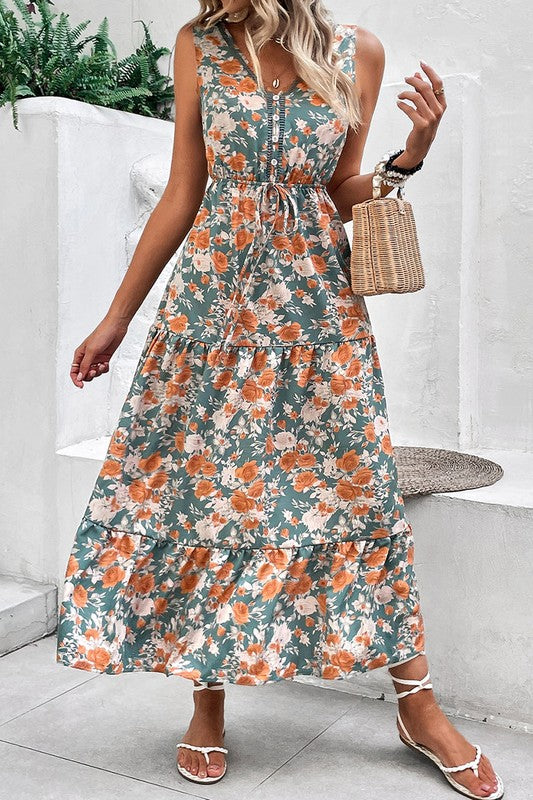 Blooming Floral Sleeveless Dress