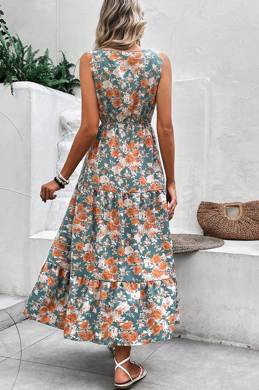 Blooming Floral Sleeveless Dress
