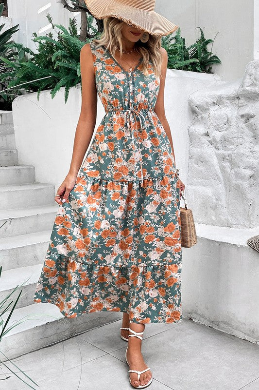 Blooming Floral Sleeveless Dress