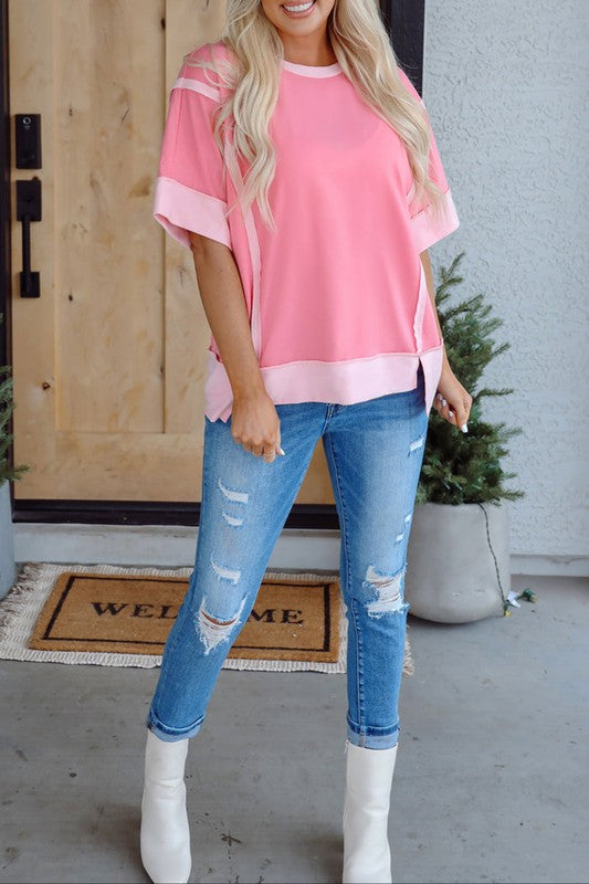 Colorblock Reverse Seam Summer Top