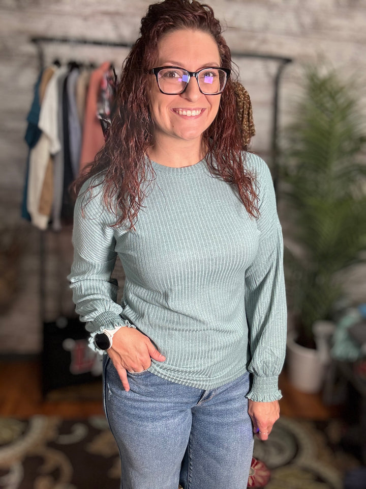 Ribbed Long Sleeve Pullover