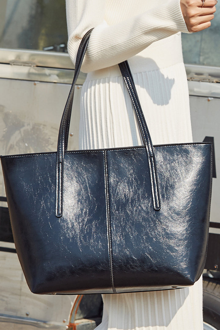 Vegan Leather Large Capacity Tote Bag