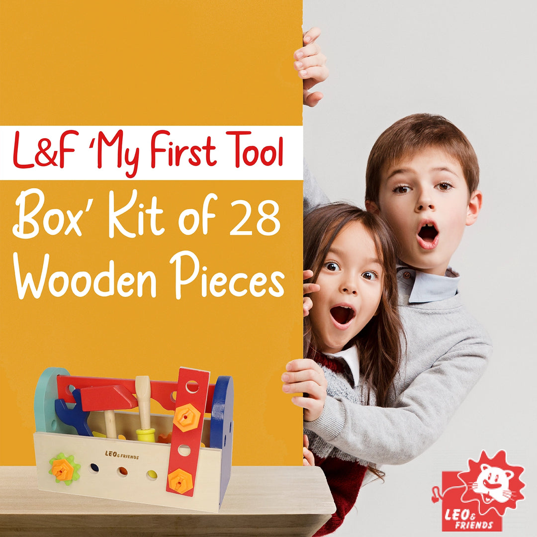 My First Tool Box’ Kit of 28 Wooden Pieces