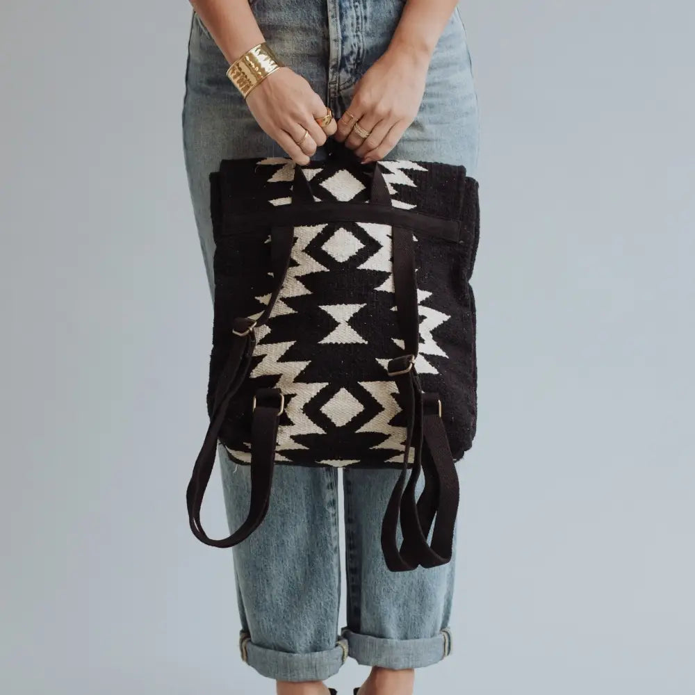 Black & Cream Aztec Backpack