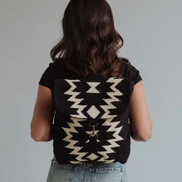 Black & Cream Aztec Backpack