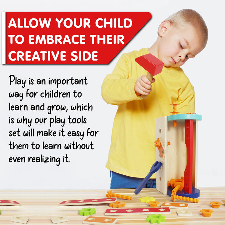 My First Tool Box’ Kit of 28 Wooden Pieces