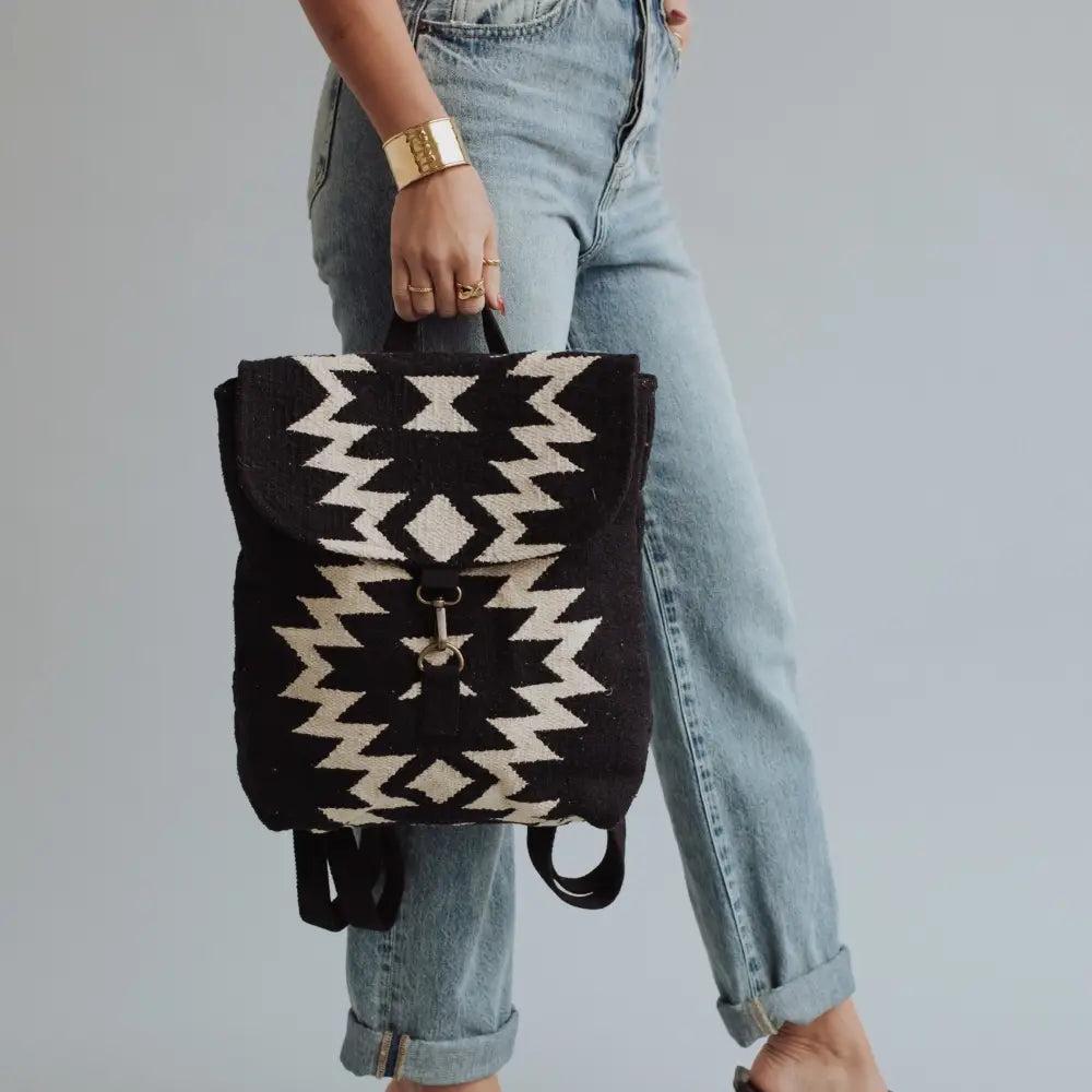 Black & Cream Aztec Backpack