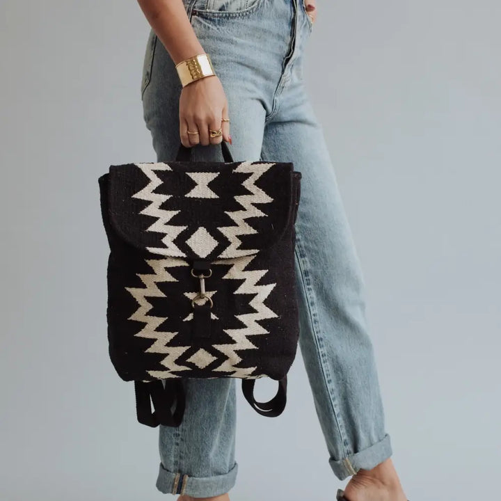 Black & Cream Aztec Backpack