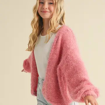 Tween Kids Girls Billow Sleeve Cardigan