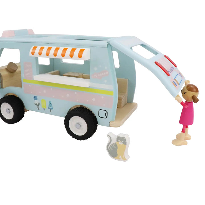 L&F Wooden Ice Cream Van, 3-Piece Set