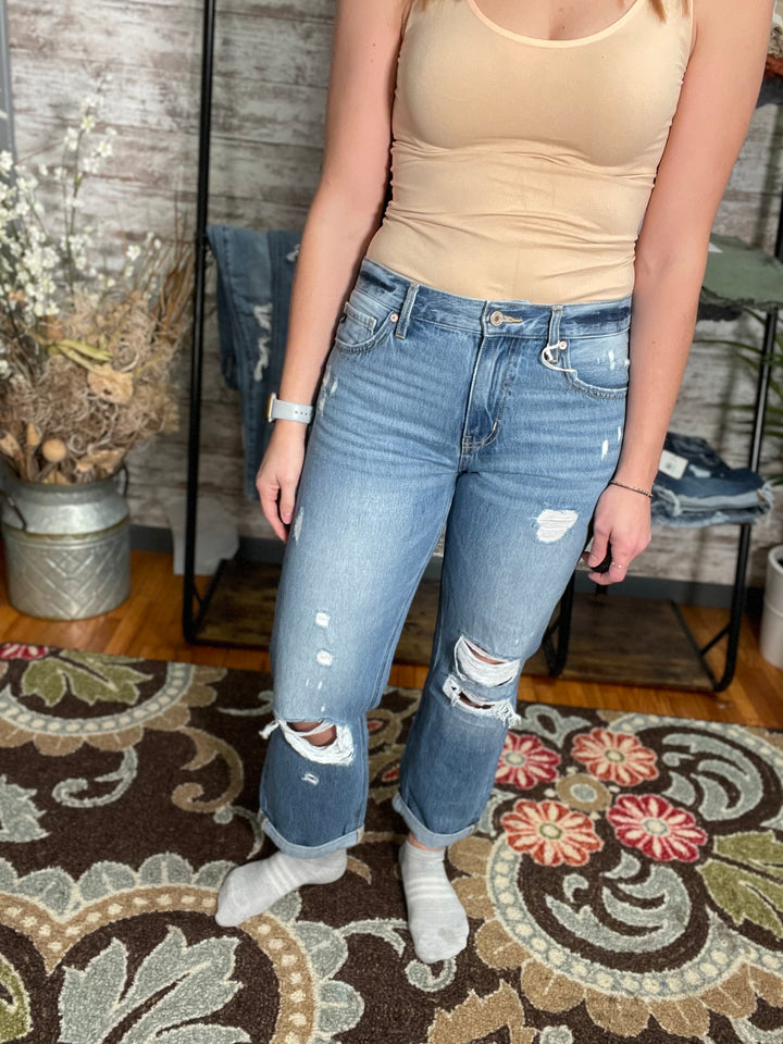 Lowell Mid Rise Classic Boyfriend Jeans