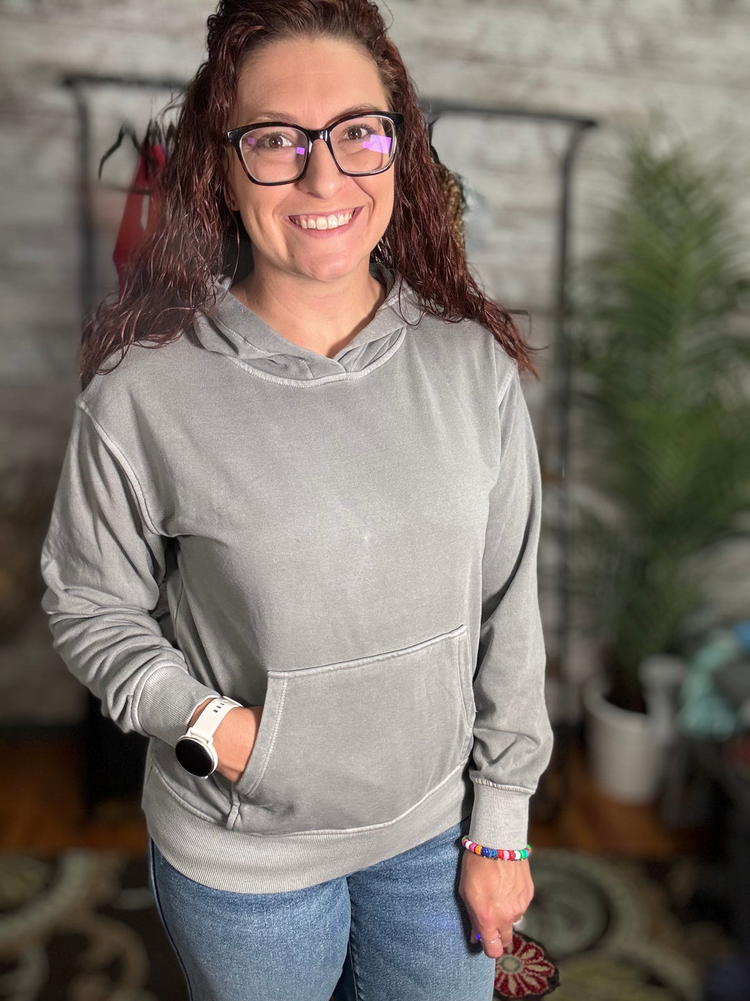 Soft Fleece Pigment Dyed Kangaroo Pocket Hoodie