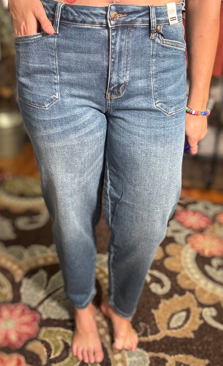 Judy Blue High Waist Soft Barrel Stitch Thru Pocket Denim Jeans