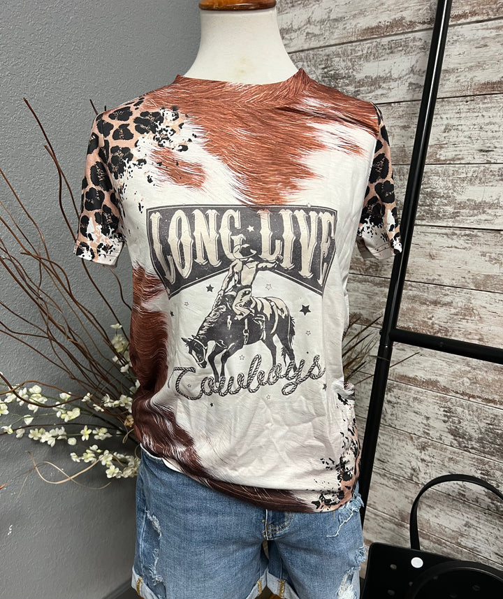 Long Live Cowboys Leopard Tee