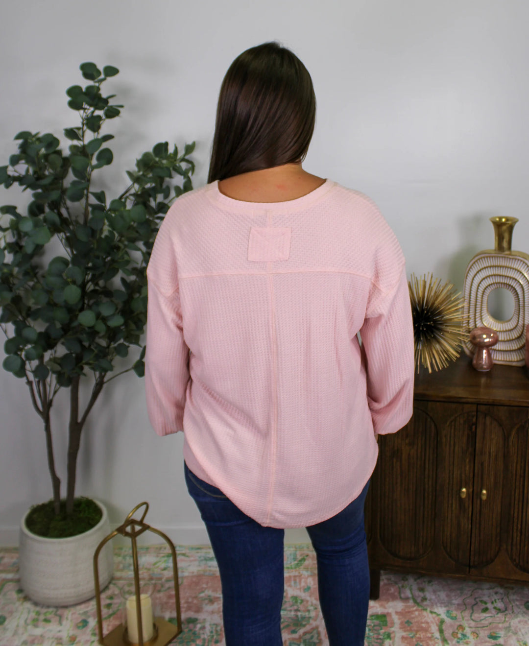 Blush Waffle Knit Top