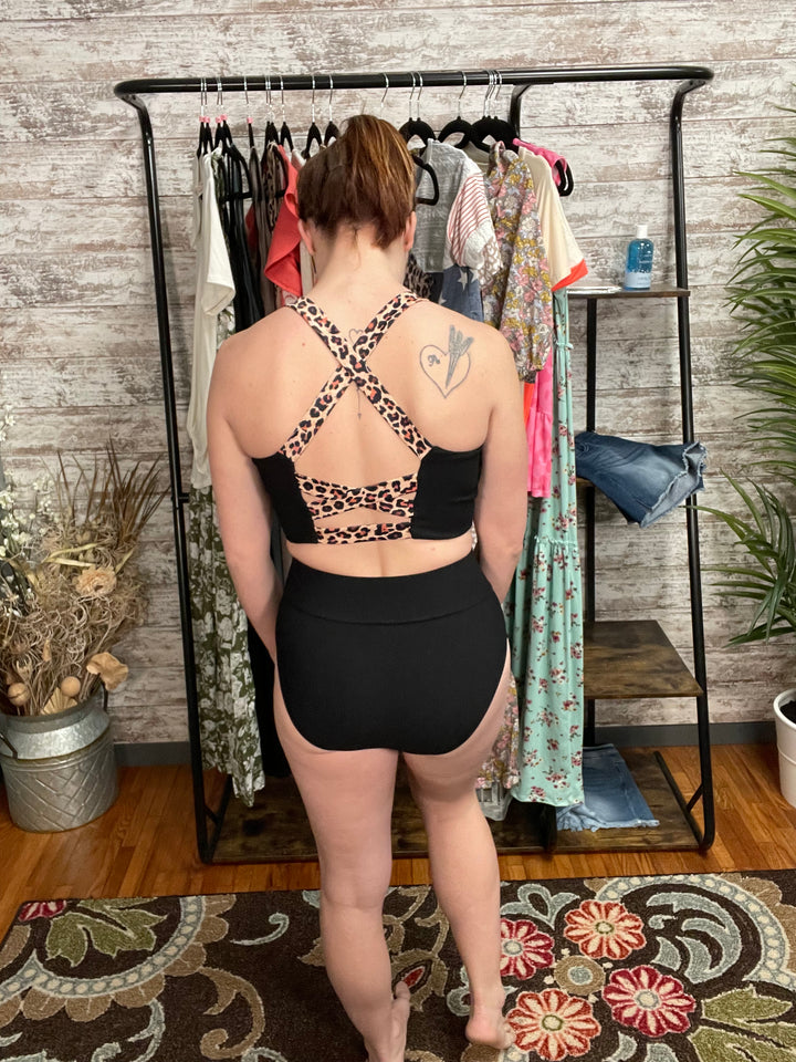 Mack & Mal Along the Boardwalk Leopard Swim Top