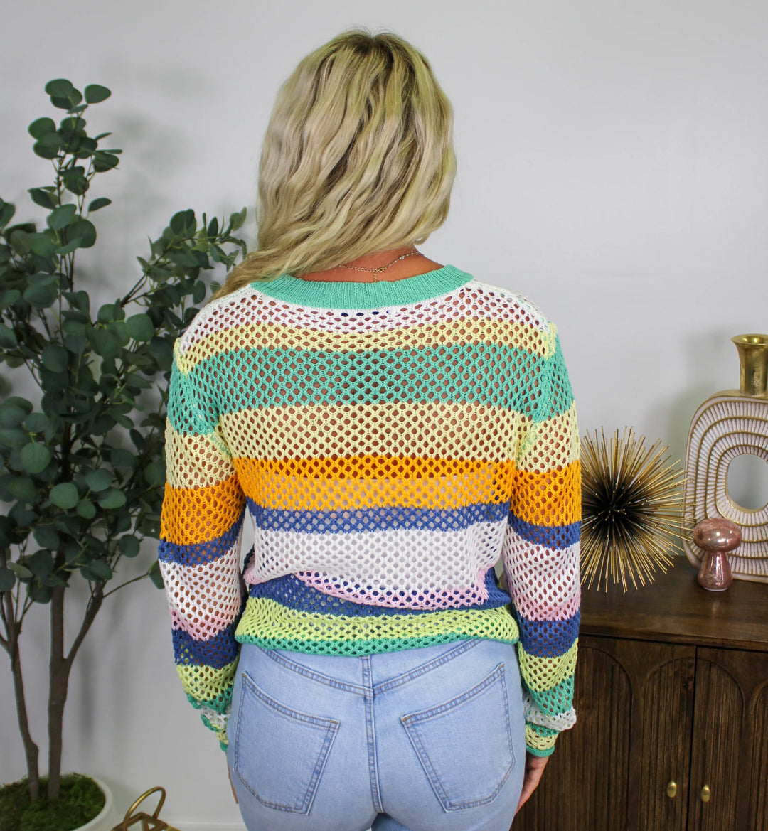 Crochet Striped Sweater