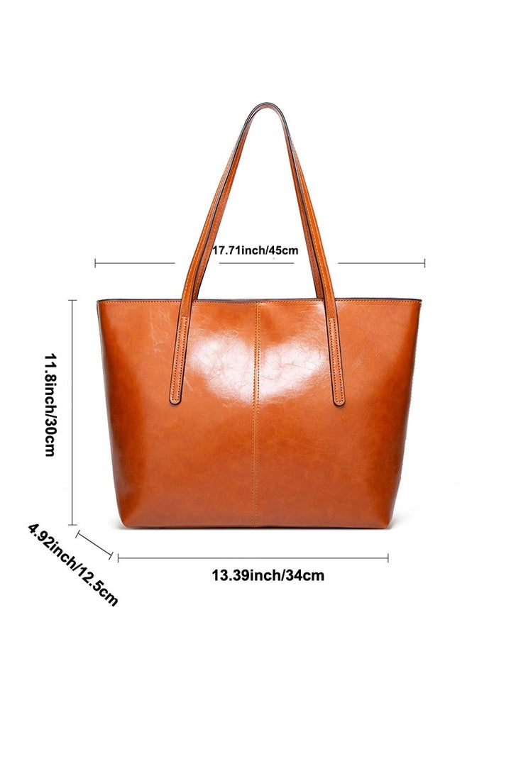 Vegan Leather Large Capacity Tote Bag