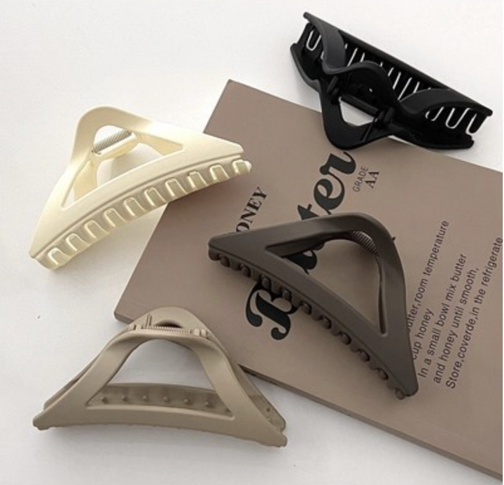 Large Triangle Shape Matte Finish Hair Claw Clips