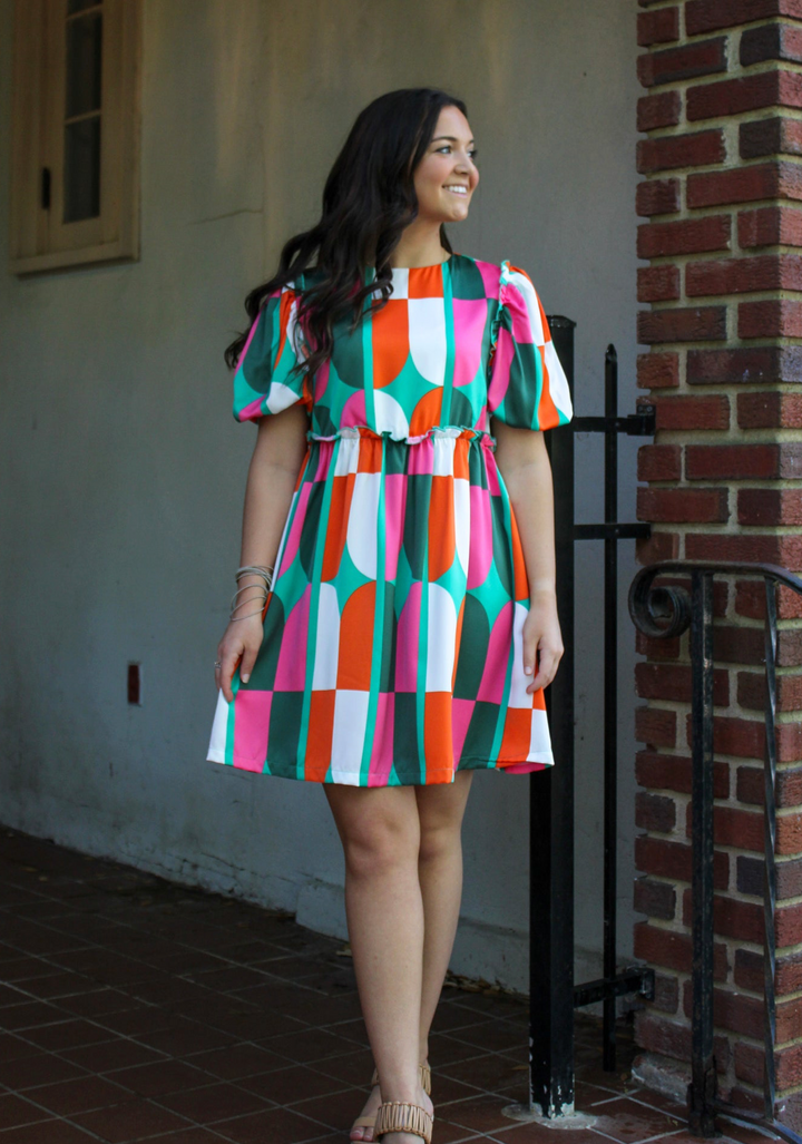 Color Block Abstract Dress