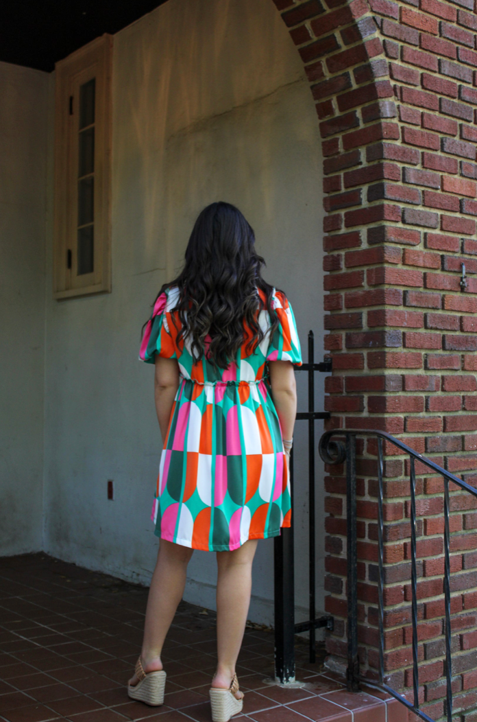 Color Block Abstract Dress