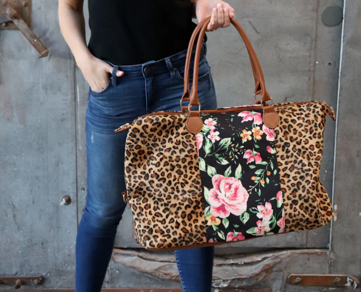 Floral Cheetah Weekender Bag