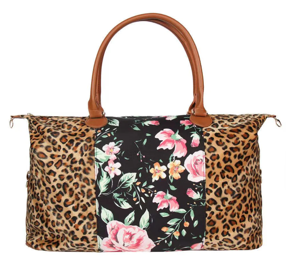 Floral Cheetah Weekender Bag