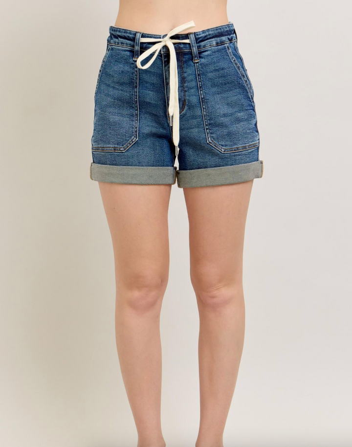 Judy Blue HW Cuffed Jogger Shorts