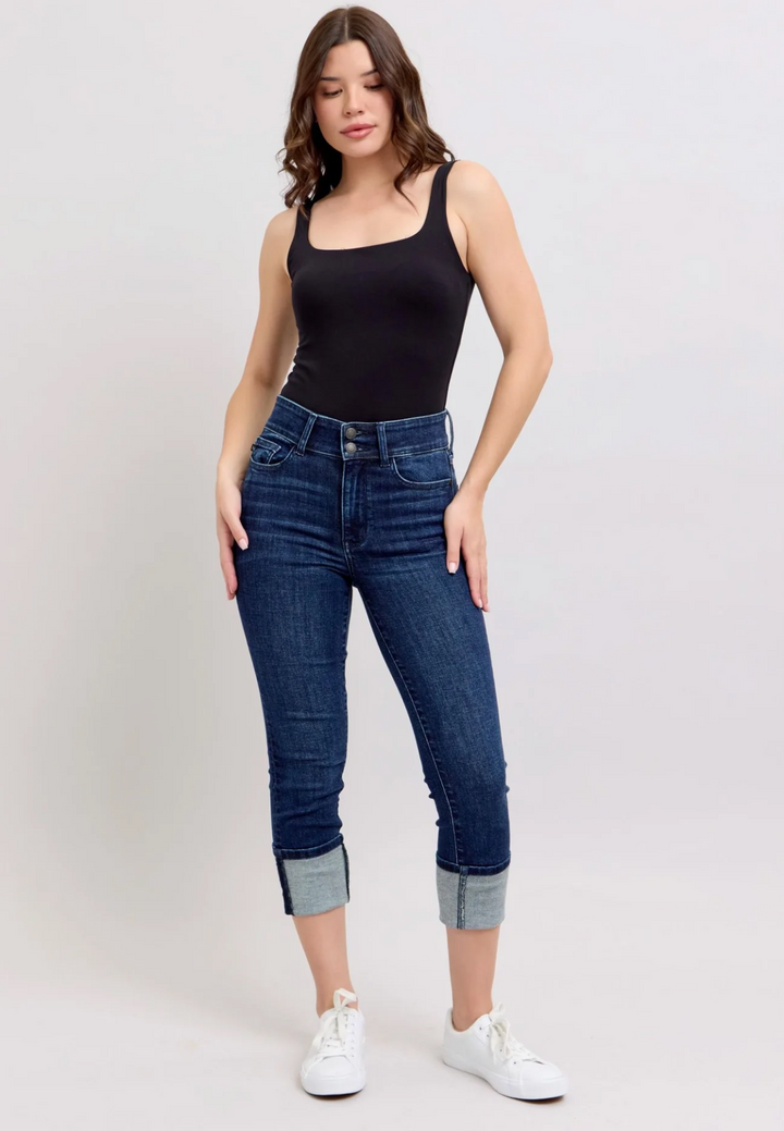 Judy Blue HW Double Waist Band Capris