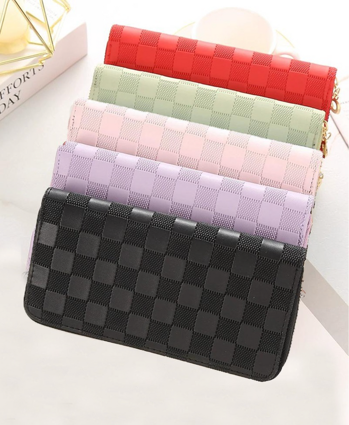 Checkered Monogram Vegan Leather Wallet