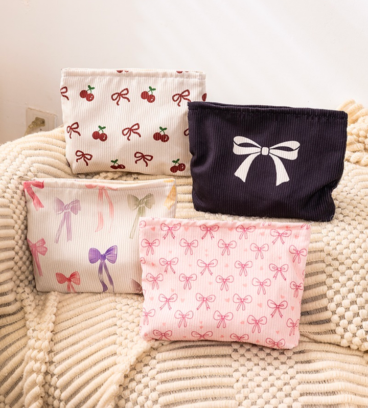 Bowknot Pattern Makeup Cosmetic Clutch Bag