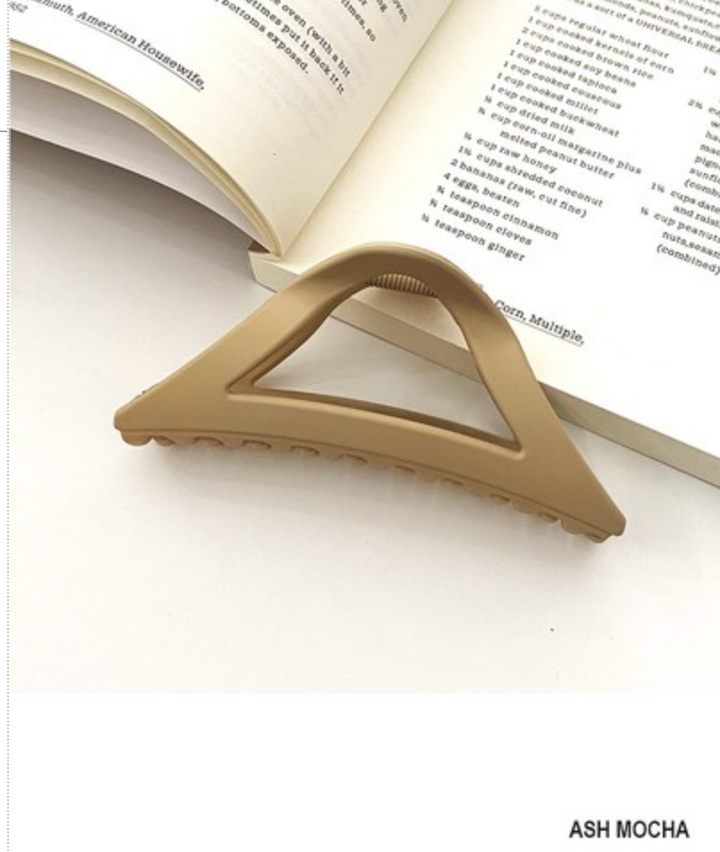 Large Triangle Shape Matte Finish Hair Claw Clips