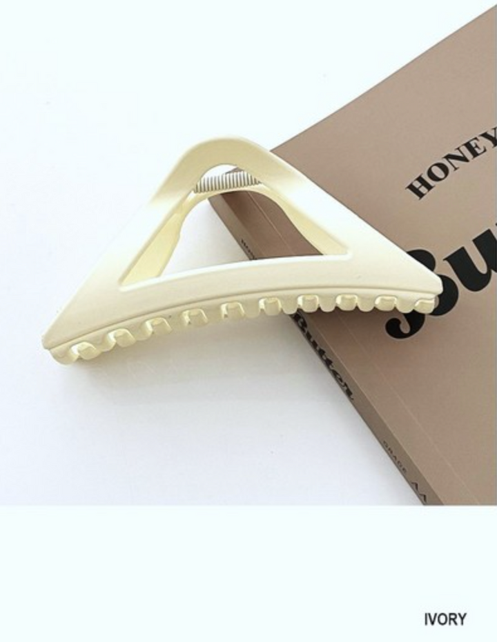 Large Triangle Shape Matte Finish Hair Claw Clips