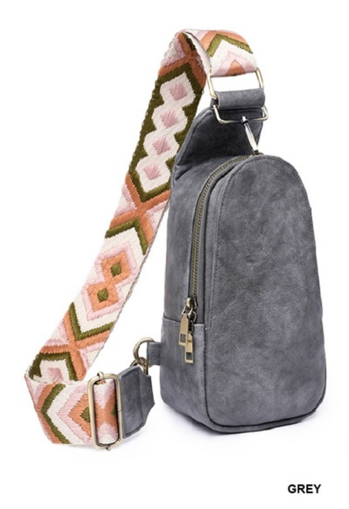 Vegan Leather Sling Cross Body Bag