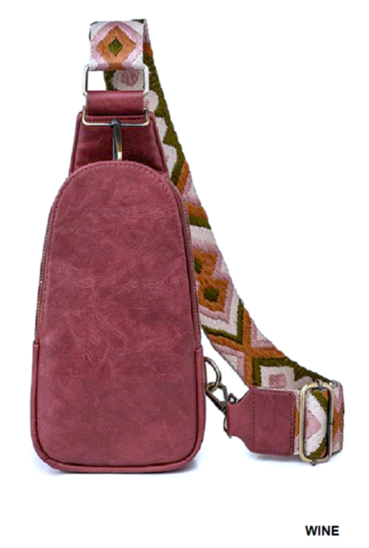 Vegan Leather Sling Cross Body Bag