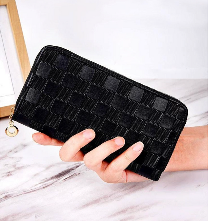 Checkered Monogram Vegan Leather Wallet