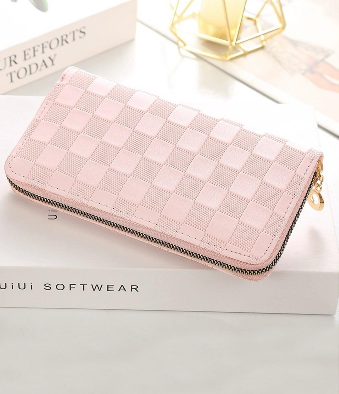 Checkered Monogram Vegan Leather Wallet