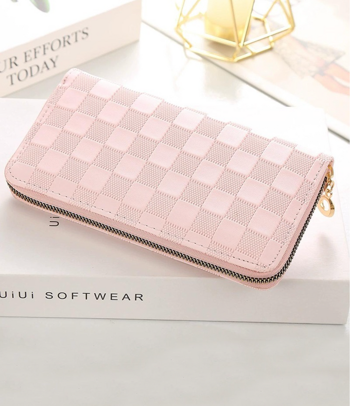 Checkered Monogram Vegan Leather Wallet
