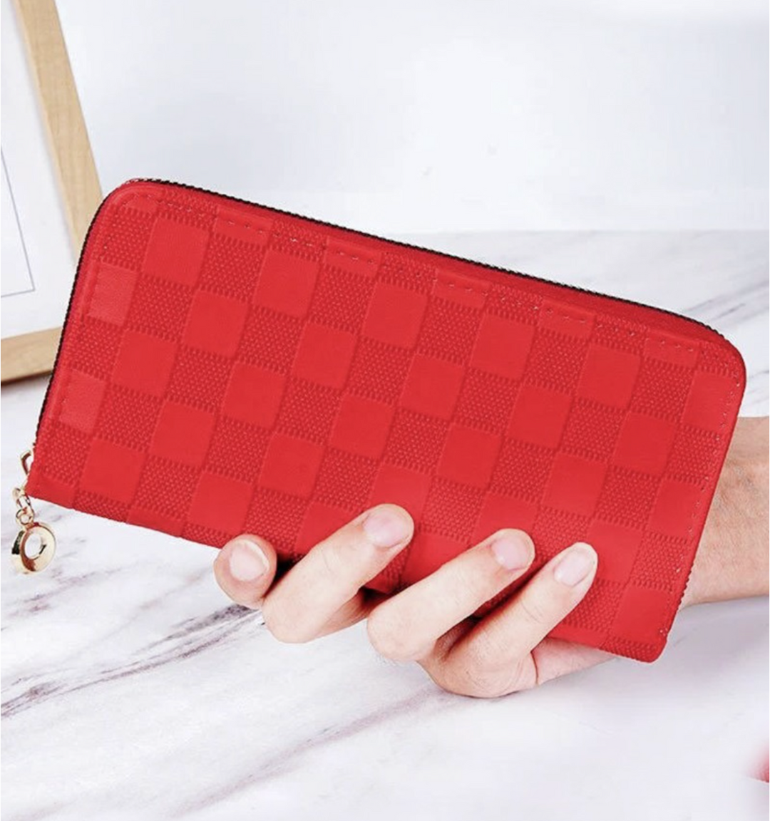 Checkered Monogram Vegan Leather Wallet